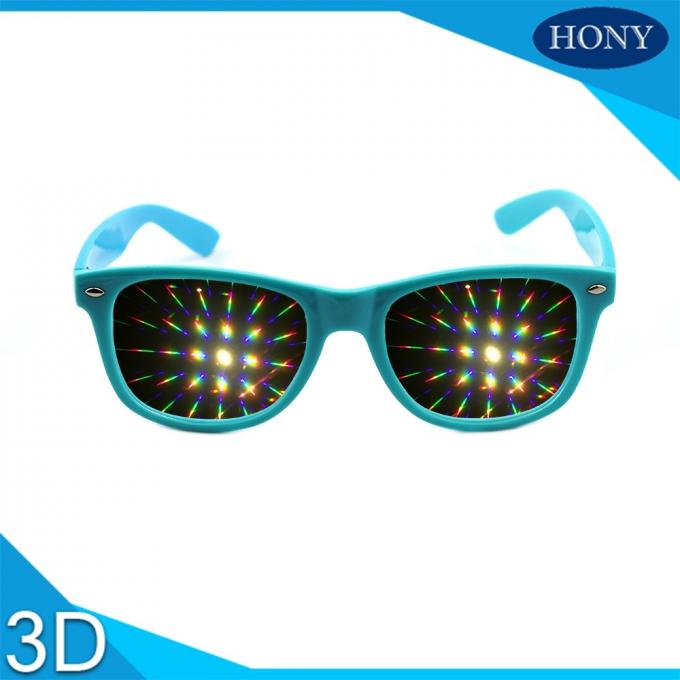 Οδοιπόρων ύφους τρισδιάστατα πρισμάτων γυαλιά διάθλασης Rave σκληρά πλαστικά, γυαλιά πυροτεχνημάτων, 13500 ελαφριά γυαλιά ουράνιων τόξων κιγκλιδωμάτων