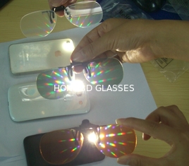 Τρισδιάστατα γυαλιά 0.06mm PVC πυροτεχνημάτων επίδρασης ουράνιων τόξων ή φακοί της PET