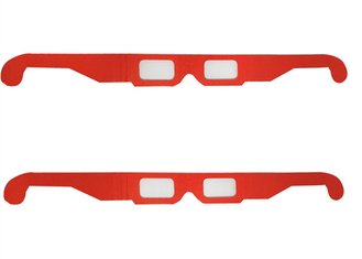 Χρώματος βάθους κόκκινο χρώμα γυαλιών εγγράφου τρισδιάστατο για την τρισδιάστατη εικόνα EN71 ROHS σχεδίων