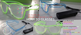 Πλαστικά γυαλιά διάθλασης καλωδίων EL με το φωτισμό των οδηγήσεων για το φεστιβάλ Χριστουγέννων