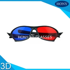 Πλαστικό ανάγλυφων τρισδιάστατο γυαλιών ευρύ μαύρο πλαίσιο φακών γωνίας κόκκινο μπλε