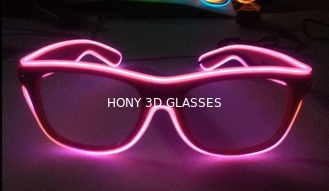 Τα υψηλά γυαλιά καλωδίων EL φωτεινότητας πορτοκαλιά για το Κόμμα παρουσιάζουν με το πλαστικό πλαίσιο PC