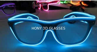 Τα υψηλά γυαλιά καλωδίων EL φωτεινότητας πορτοκαλιά για το Κόμμα παρουσιάζουν με το πλαστικό πλαίσιο PC