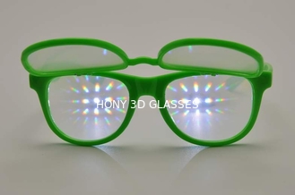 Δημοφιλή περίθλαση πλαστική &quot;ουράνιο τόξο&quot; 3d πυροτεχνήματα γυαλιά με 2 σύνολα φακός