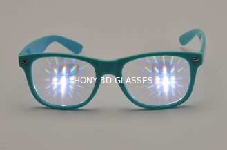 Τελευταία πλαστικά γυαλιά διάθλασης, τρισδιάστατα γυαλιά πυροτεχνημάτων Rave Eyewear ύφους οδοιπόρων ουράνιων τόξων επίδρασης EDM πρισμάτων