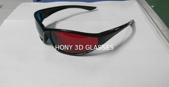 Φιλικά προς το περιβάλλον πλαστικά κόκκινα κυανά τρισδιάστατα γυαλιά που πολώνονται για τον τρισδιάστατο κινηματογράφο βλέμματος