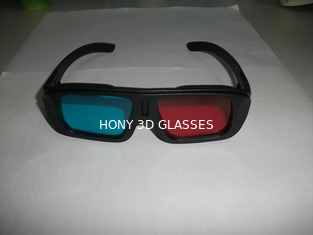 Πλαστικά κόκκινα κυανά τρισδιάστατα γυαλιά ABS με τους φακούς 0.16mm PET