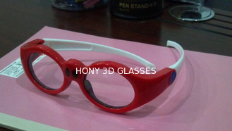 Τρισδιάστατα γυαλιά συνδέσεων φακών DLP παιδιών LCD συνήθειας για το κόκκινο πλαίσιο 120Hz TV