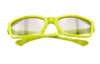 Κίτρινα πλαστικά τρισδιάστατα πολωμένα γυαλιά Reald φακών πόλωσης πλαισίων κυκλικά