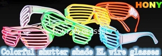 Μοντέρνα πλαστικά καμμένος γυαλιά καλωδίων EL για το Κόμμα, γυαλιά ηλίου σκιών παραθυρόφυλλων