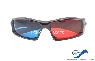 Πλαστικά τρισδιάστατα γυαλιά ανάγλυφων πλαισίων κόκκινα κυανά για τους κανονικούς τρισδιάστατους κινηματογράφους TV