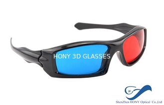 Πλαστικά τρισδιάστατα γυαλιά ανάγλυφων πλαισίων κόκκινα κυανά για τους κανονικούς τρισδιάστατους κινηματογράφους TV