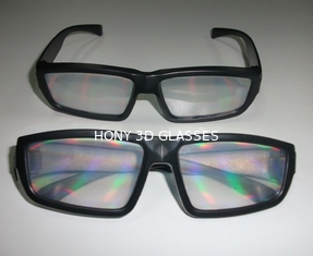 Εκπαιδευτικά γυαλιά πυροτεχνημάτων πρισμάτων Resuable τρισδιάστατα με τη μαύρη FCC RoHS CE πλαισίων