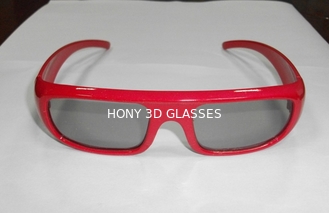 Κόκκινα πλαστικά κυκλικά πολωμένα τρισδιάστατα γυαλιά πλαισίων για τον κινηματογράφο