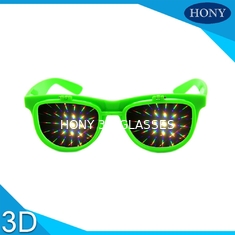 Τρισδιάστατα γυαλιά πυροτεχνημάτων Hony με την ταινία κιγκλιδωμάτων διάθλασης, κτύπημα επάνω στα γυαλιά ηλίου