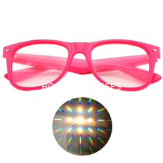 Τα γυαλιά διάθλασης ειδικότητας με το λογότυπο τύπωσαν - λέσχη τρισδιάστατο Trippy κόμματος ματιών Rave