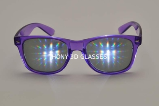 Πλαστικά γυαλιά διάθλασης ουράνιων τόξων με τη σμαραγδένια ταινία διάθλασης