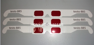 τρισδιάστατα κόκκινα γυαλιά αποκωδικοποιητών με το πλαίσιο εγγράφου, μίας χρήσης τρισδιάστατα γυαλιά